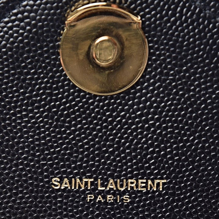 Grain De Poudre Matelasse Chevron Large Monogram Satchel Black